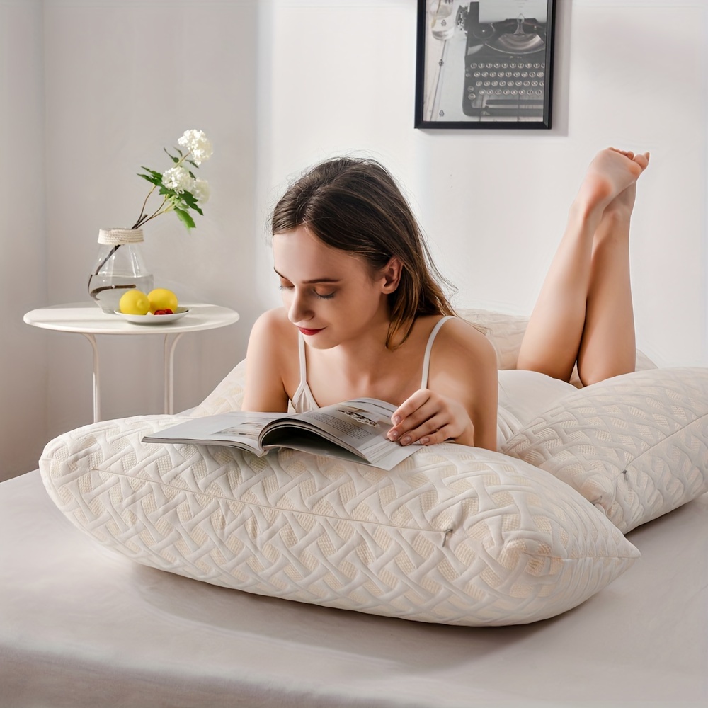 Adjustable U-Shaped Pregnancy Pillow with Multifunctional Support - Full-Body Ergonomic Maternity Bed, Light Beige (Beige), Machine Washable & Ultrasound-Filled for Back & During Pregnancy - Ideal Gift for