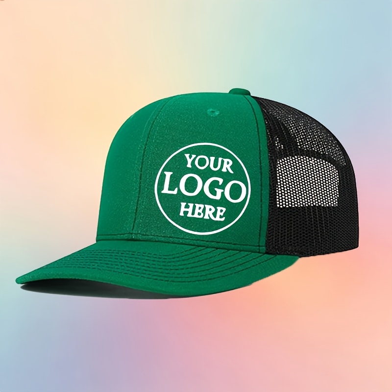 TEMU 1 Casquette Trucker à Logo Personnalisable - Casquette de Baseball en Respirante avec Fermeture Arrière Réglable, pour les Activités de et