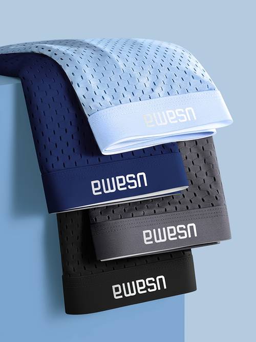 4 pack mens solid fiber fabric underwear ultra thin elastic boxer briefs breathable stretch casual undergarments for daily wear