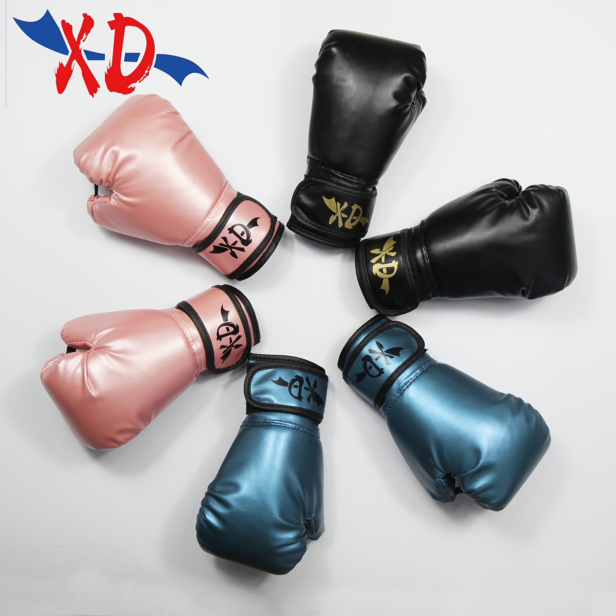 

Xd ' Professional Boxing Gloves - Leather, Hook-and-loop Closure, Ideal For Boxing, Taekwondo, - Vibrant Colors, & Comfortable For 5-12