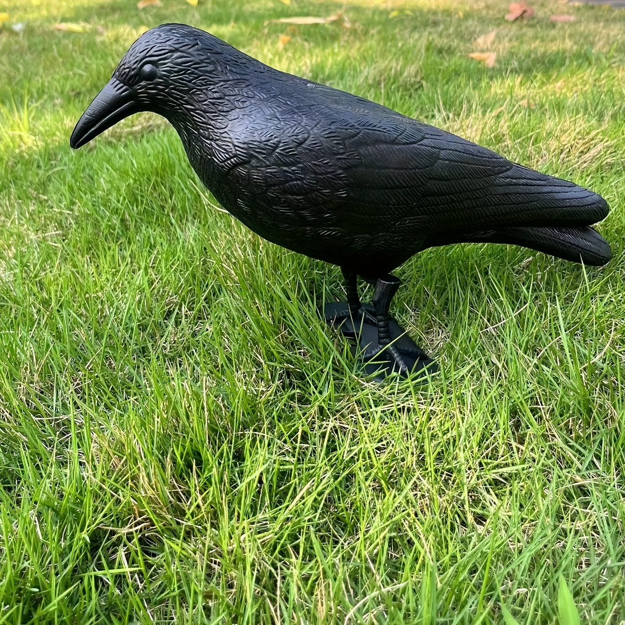 

1 Pc Abs Plastic Realistic Imitation Crow Decoy - Durable Garden Pest Control Statue, Home Decor And Hunting Bait Accessory