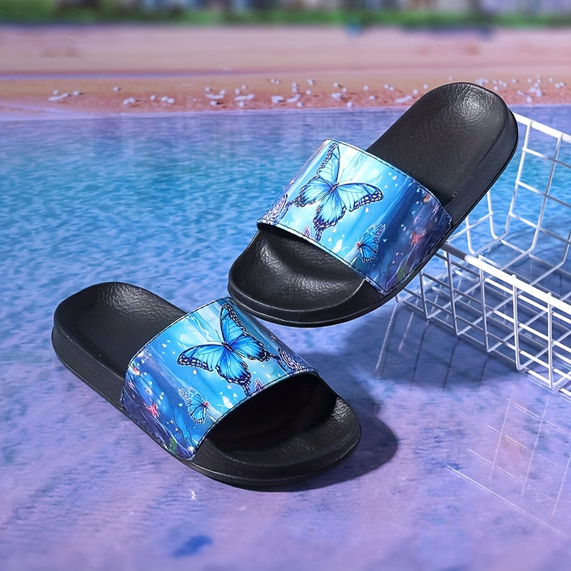 Sandalias de Mar con Estampado de Mariposas para Niñas y  Antideslizantes para Jóvenes, Parte Transpirable de PU con EVA, Ideales  para en