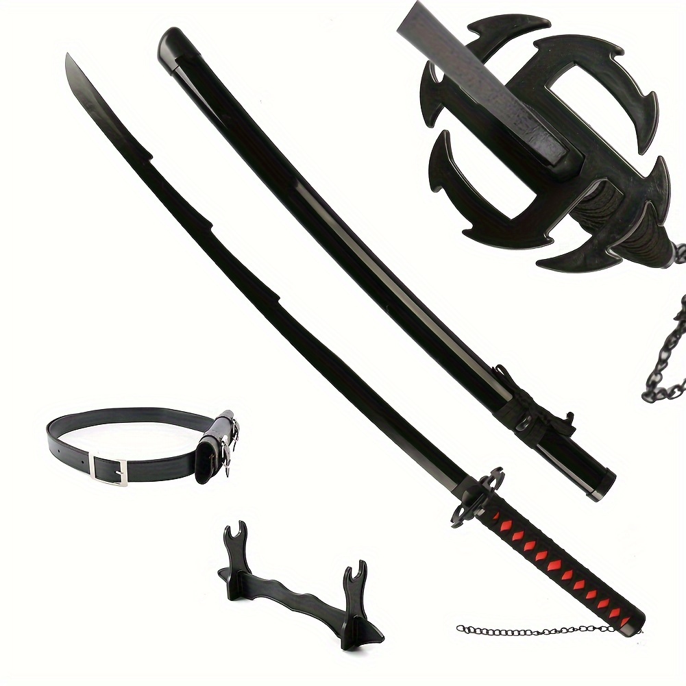 

41" Anime Cosplay Sword Samurai Toy Swords With Belt Holder Stand, Cosplay Role Playing, Collection, Decoration, Halloween Props Christmas Gift