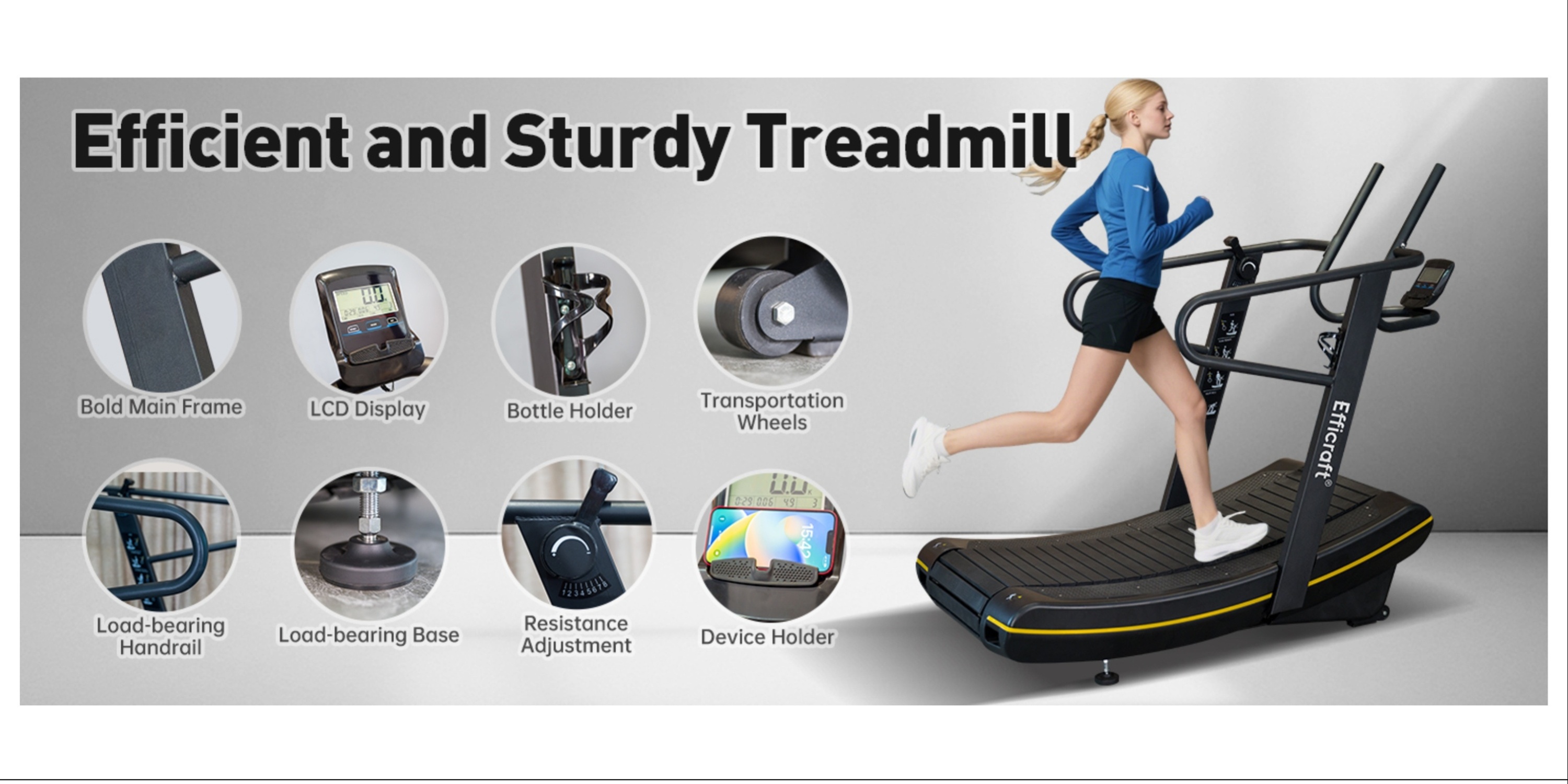 manual curved treadmill 8 level   lcd display non electric fitness equipment for home gym cardio anaerobic training Product details 1