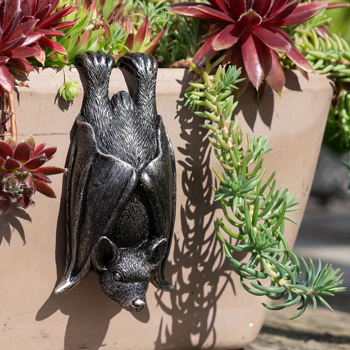 1pc halloween bat vampire resin hanging decor   flower pots walls doors outdoor garden accent plant pot hanging ancient style potted plant decor