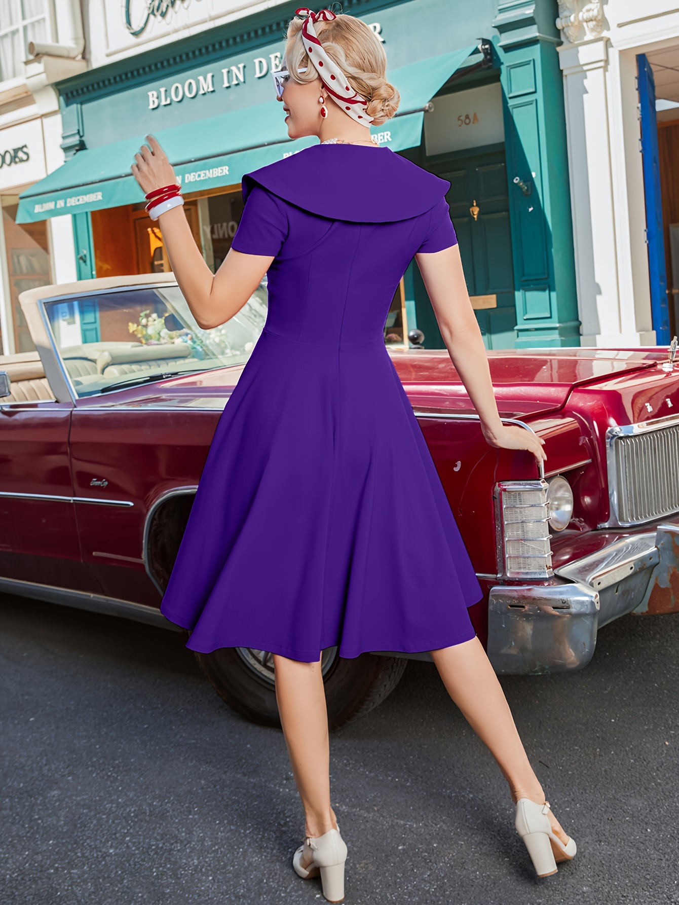 Vintage Dresses 50s Purple Dress Purple 1950's Style Dresses