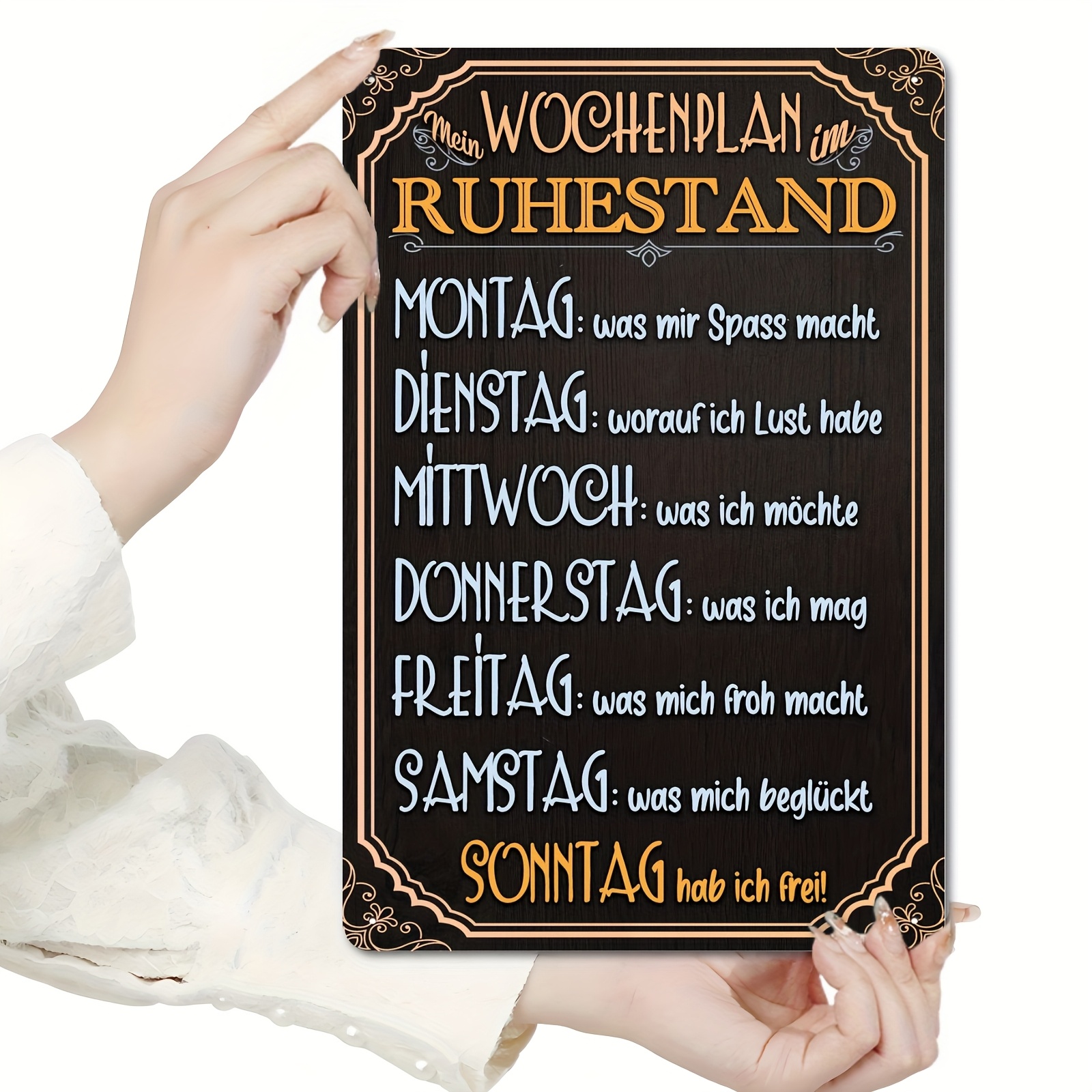 Image of 2d Flat, 1pc Funny Retirement Metal Sign With German "hätte Rather Do " - Weatherproof Iron Wall Decor Suitable For Retirees, Home Office Decoration, Sturdy Retirement Gift 8"x12" (20x30cm), 2d Flat