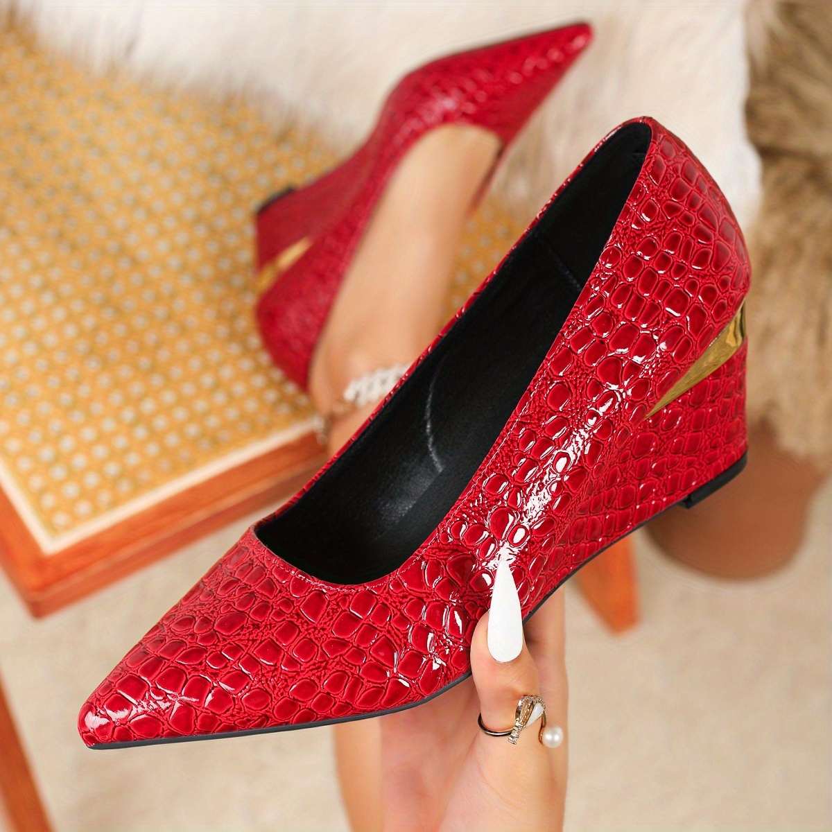 women green dress shoes sold on Temu United States