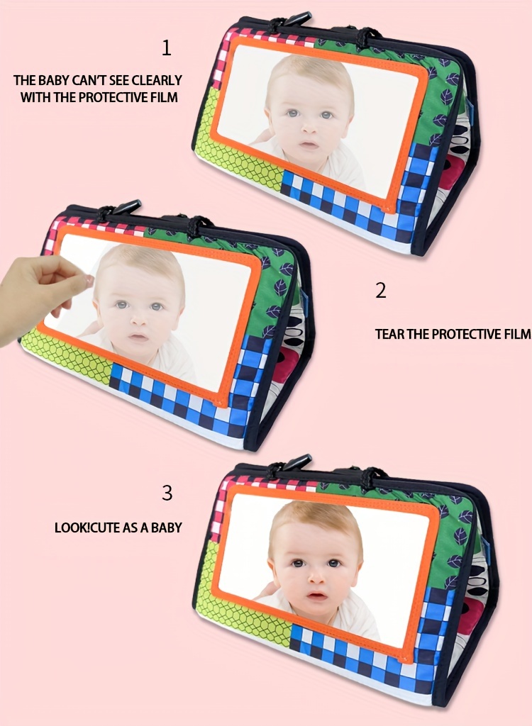 interactive foldable time mirror toy colorful early learning floor game with black white contrast   car seat pendant ideal christmas halloween birthday gift details 4