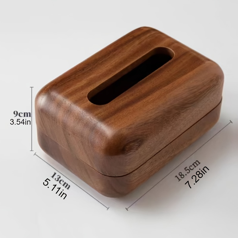 modern minimalist walnut tissue box elegant bathroom living room office decor easy replacement cover recycled wood construction space saving design for small spaces vintage home decoration storage organizer polished   durable build Product details 4