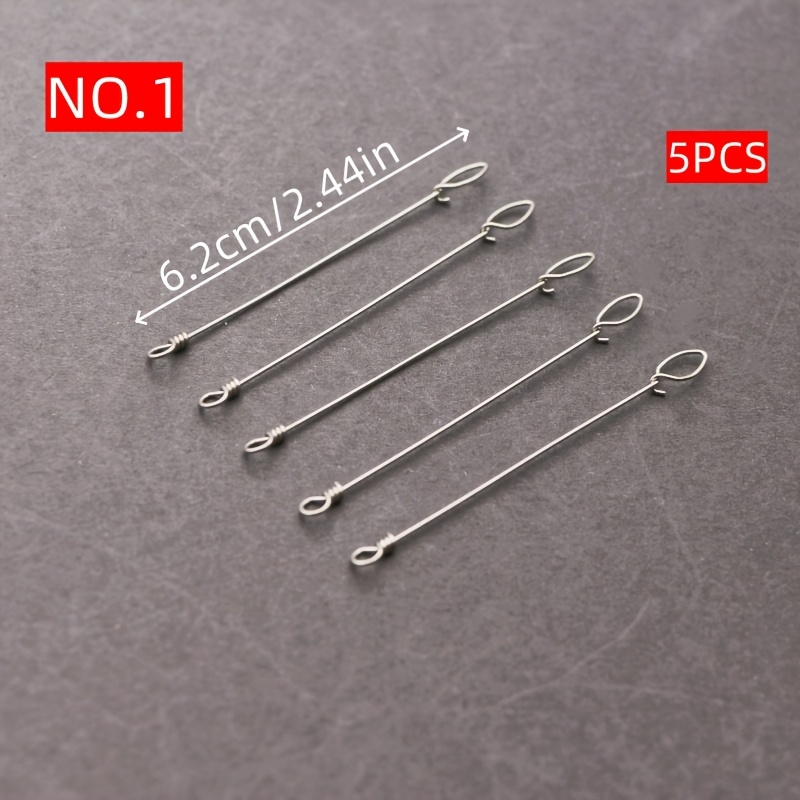 TEMU Fishing Tools, 5pcspcspcs Fishing Anti-bite Rods, Anti-bite Chain, Anti-bite Pin, With 1#, 2#, 3#, 4#. 4 Kinds Of Specifications . Suitable For