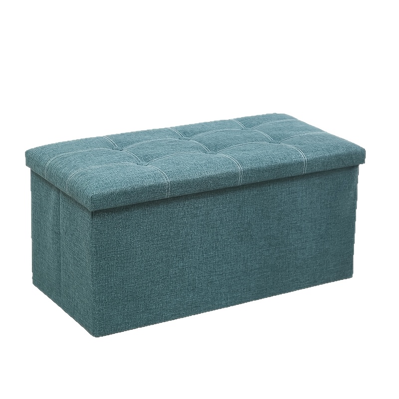 30 inches folding storage ottoman bench storage chest   rest stool ash gray