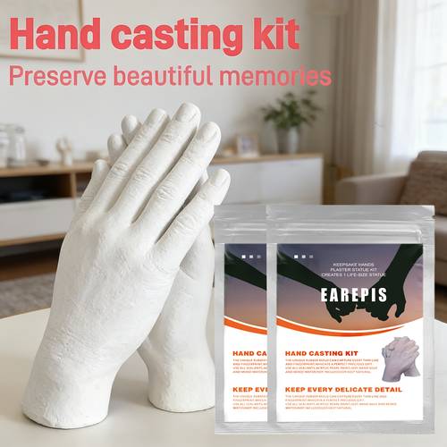 couple hand cast diy kit sculpture mold casting powder fine fingerprint creative commemorative gift tools romantic keepsake craft soft home decor statue ornament