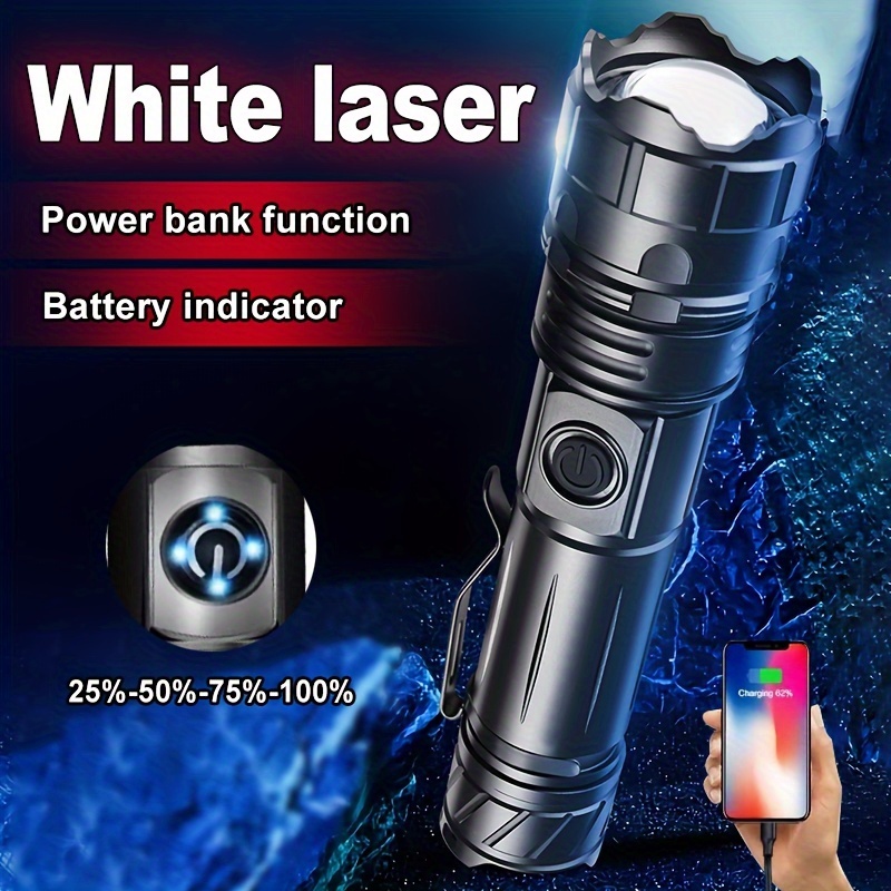 

Rechargeable Led Flashlight, 5-mode High Brightness Flashlight, Adjustable Beam Zoom, Long Battery Life, Ideal Choice For Camping Equipment And Hiking