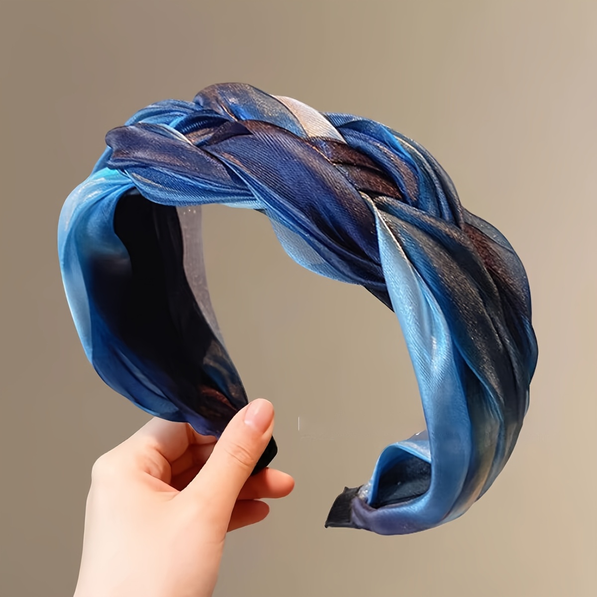 TEMU Bandeau Tressé 1 Pièce Style Coréen en Fil Fin , Nouvel Accessoire de Cheveux Polyvalent Dégradé, Bandeau Large Premium pour Coiffer les Cheveux