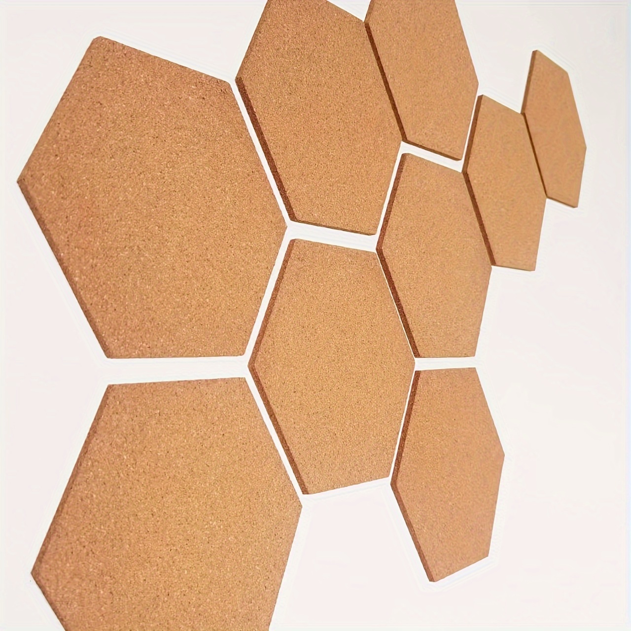 

Art Deco Style Hexagon Cork Board Tiles - 6 Pack Self-adhesive Wood Bulletin Boards For Office, Classroom, And Home Wall Decor