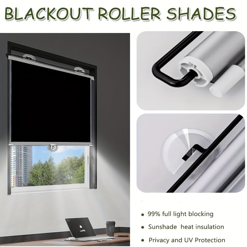 2pcs Retractable Shade Roller Blinds - Titanium Silver Reflective Shading Blinds with Over 90% Shading Rate, 3 Diamond-Free Suction Cups - Insulated Curtains for Kitchen, Bathroom, Bedroom And Car Windows - Living Room Shading Blinds