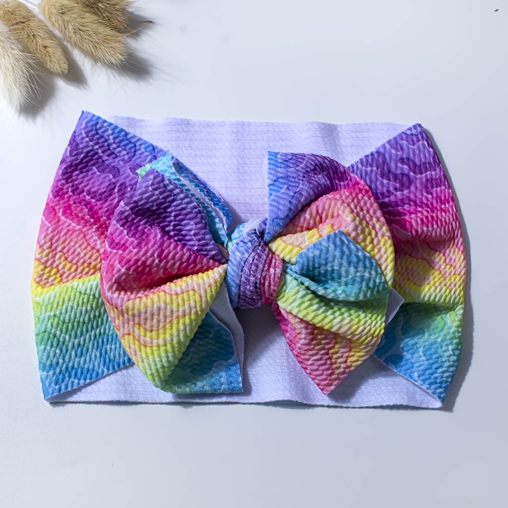 TEMU 1pc Of Colorful Dog Headgear From Europe And America, Comfortable And Elastic, With A Bow, Pet Supplies