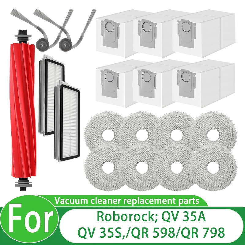 TEMU Kit di ricambio aggiuntivo da 19 pezzi compatibile con aspirapolvere QR 598/QR 798/QV 35A/QV 35S, set completo di ricambi con spazzola a