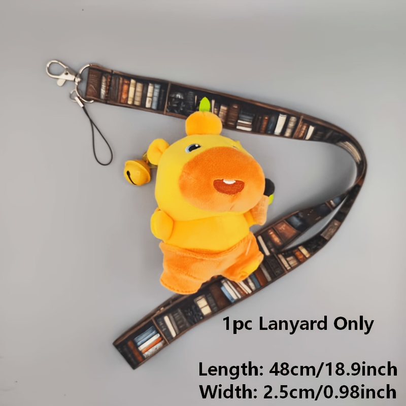 TEMU Un llavero de cordón para estantería, moderno y divertido, adiciones para mujeres, llavero de cordón para colgar al cuello, decoración larga,