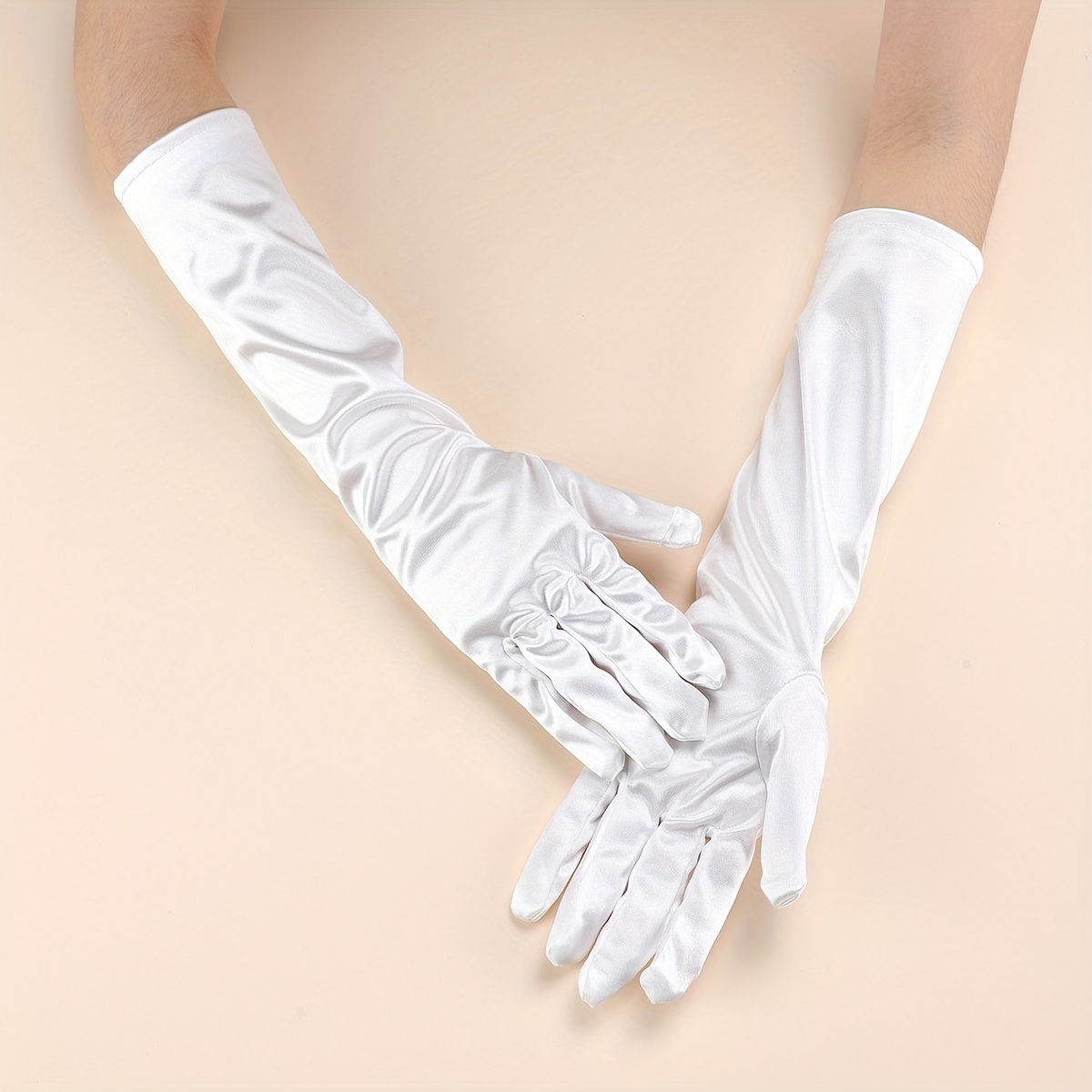 elegantes paar weie lange fingerlose handschuhe - Temu Germany