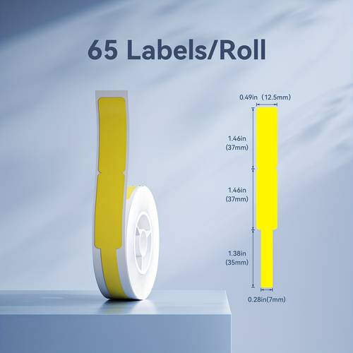 3 roll cable s for d11 d110 h1 printer direct thermal label for cable sticker 5mmx74mm 0 49 x 4 29 65 labels roll solid color