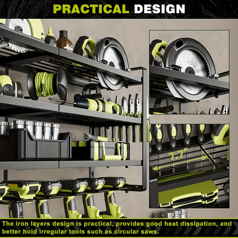 Wall-Mounted Electric Tool Organizer, 4-Tier Wireless Tool Storage with 8 Drill Bit Holders, Practical Garage Rack, Gift for Men, Boyfriends, Husbands, and Partners - Valentine's Day Gifts, Storage Racks 17 Wall-Mounted Electric Tool Organizer, 4-Tier Wireless Tool Storage with 8 Drill Bit Holders, Practical Garage Rack, Gift for Men, Boyfriends, Husbands, and Partners - Valentine's Day Gifts, Storage Racks