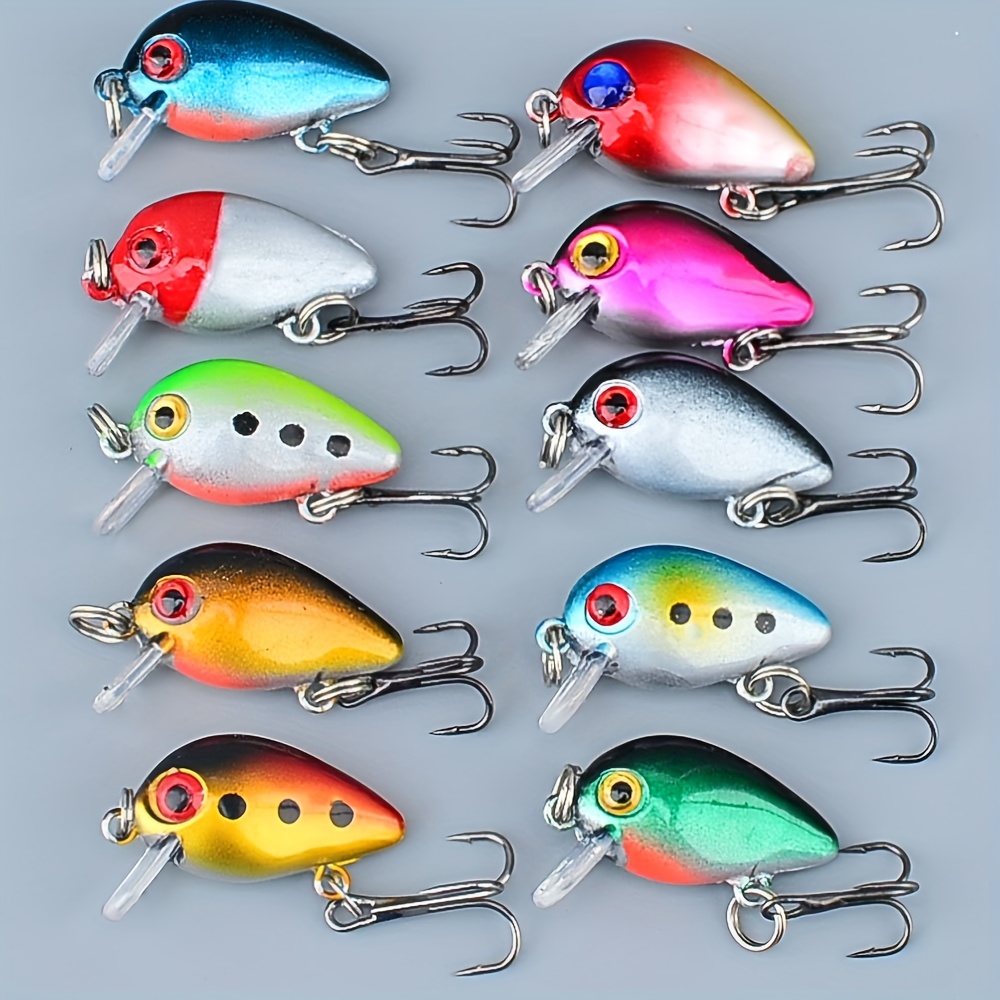 1 Stck Mini-Sinkkder, Kunststoff-Wobbler mit * fr Barsch, Angelzubehr,  10 verschiedene Farben knstlicher Fischkder Hard Crank