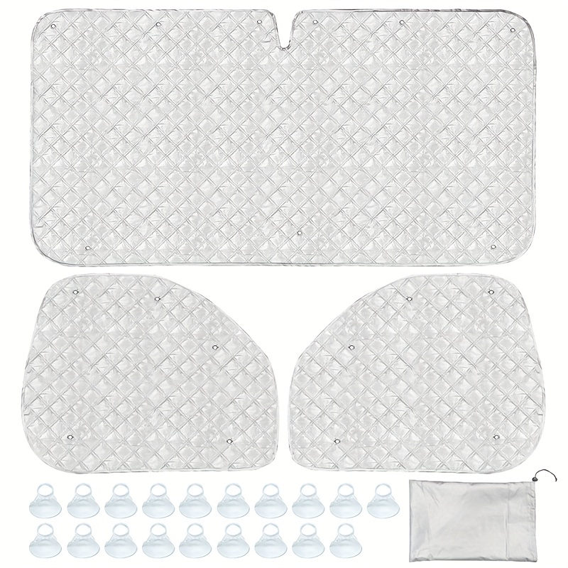 TEMU Rv Sunshade Set With Windshield And Side Window Covers, Polyester Fiber Interior Decoration, Universal Fit For And Van