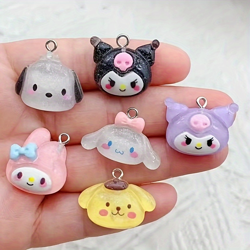 

24pcs Funny Cinnamoroll Pom Pom Purin Pochacco Pendant Charms For Diy Necklace Keychain Bracelet Jewelry Making Accessories