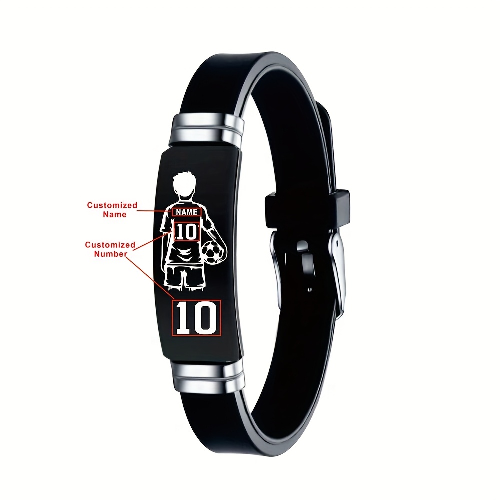Image of Customized Personalized Football Sports Bracelets, Unique Gifts For Individuals Or Teams, Commemorative Gifts For Football Team Games, Surprise Birthday Gifts For , Brothers, Sisters And
