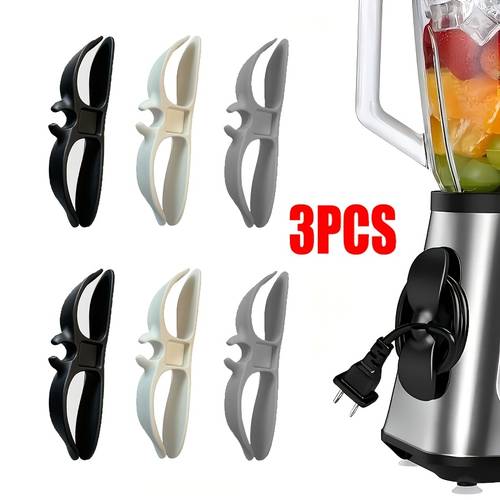 3pcs heavy duty set for kitchen appliances black white plastic cable manasynthetic gemstoneent clips non slip countertop wire holder for blenders coffee makers microwaves ovens air fryers cord clutter