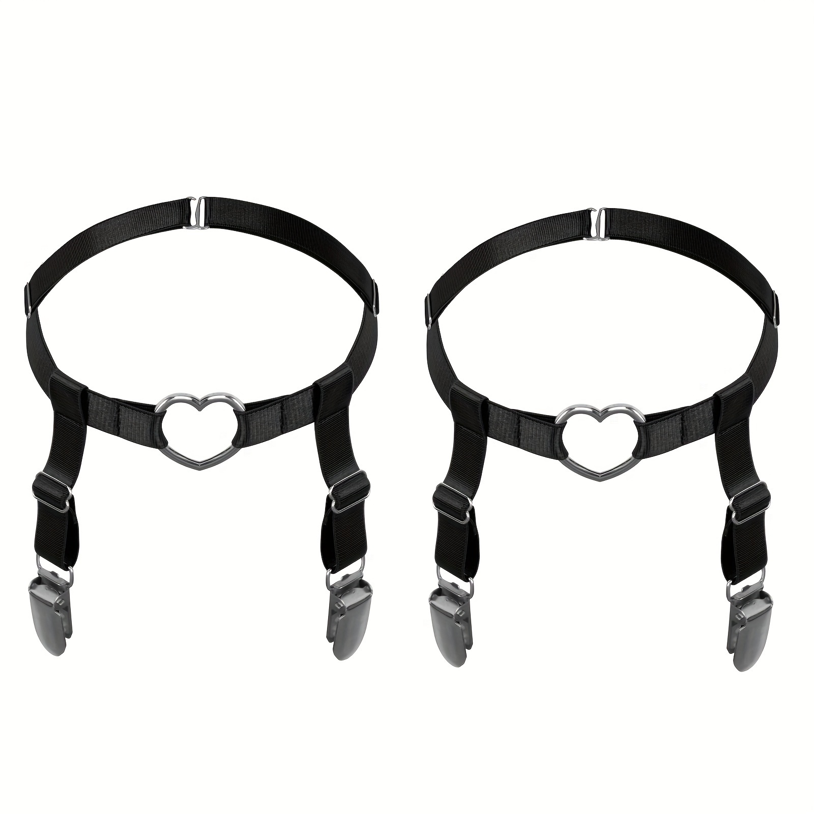 2pcs Leg Garter Punk For Womens Thigh Harness Garter Belt Elastic Adjustable Stockings Clips Leg Rings Garters