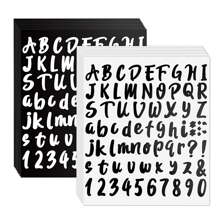 

360pcs/5 Sheets Of 1-inch Self-adhesive Waterproof Letter And Number Stickers, Suitable For Outdoor Mailboxes, Water Bottles, Crafts, Scrapbooking, And Poster Boards.