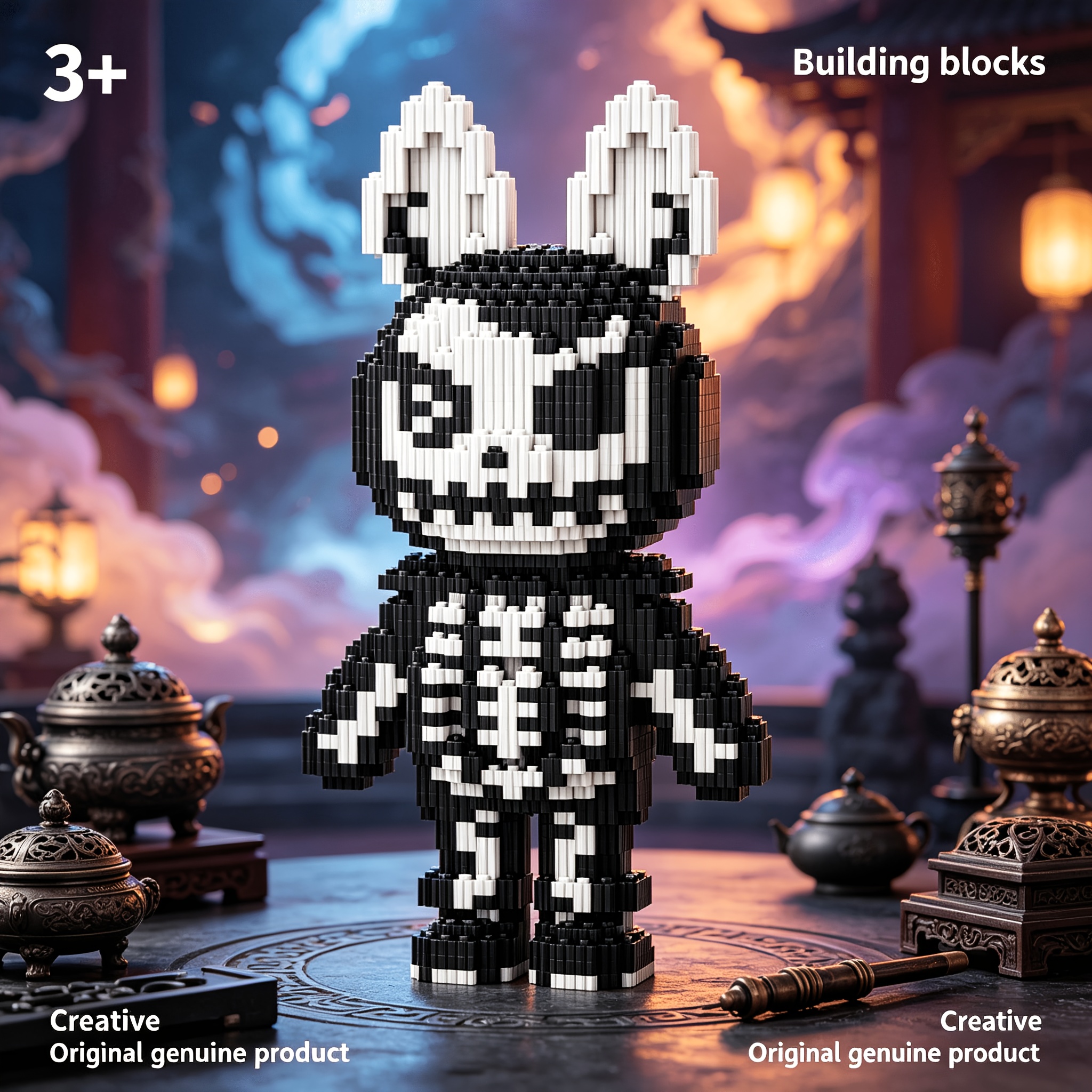 Skull Rabbit Building Block Beast Series 3D Puzzle