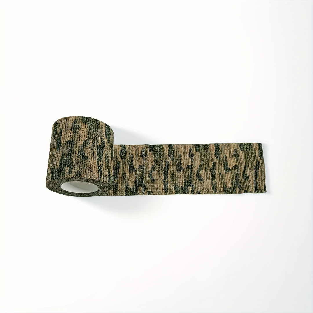 Image of 6 Rolls Of 2-inch Self-adhesive Camouflage Tape, Multi-functional Non-woven , Suitable For Military Hunting, Camping, Hiking And Sports Activities