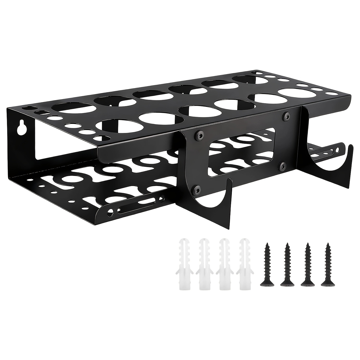 1pc Wall Mounted Caulk Gun Organizer Rack, Metal Sealant Tube Storage Holder, Garage Workshop Adhesive Caulk Bottle Wall Storage Bracket