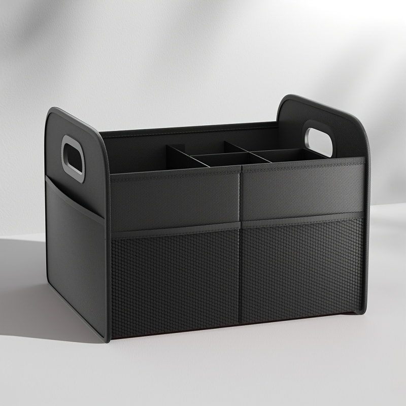 TEMU 1pc Car Trunk Organizer, Multi-functional Foldable Cargo Bin For Vehicle Organization, Universal For Suv And Sedan Storage Bag, Travel Car
