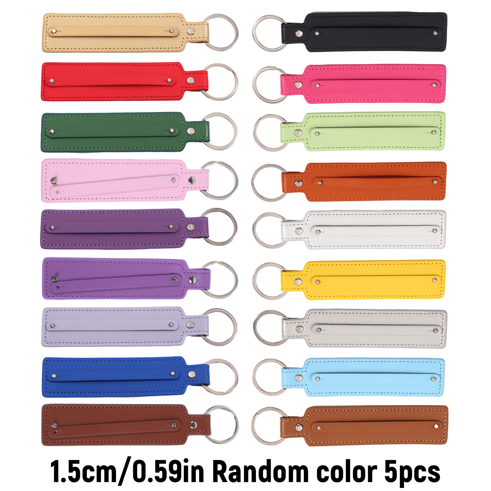 TEMU 5 pezzi 15 mm Portachiavi colori casuali Anello portachiavi argentato Aggiunta creativa Portachiavi borsa Ciondolo