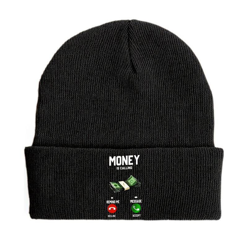 

Unisex Knit Beanie Hat, 80% Acrylic 20% Polyester, Soft Winter Accessory, Casual No-brim Cap With Money