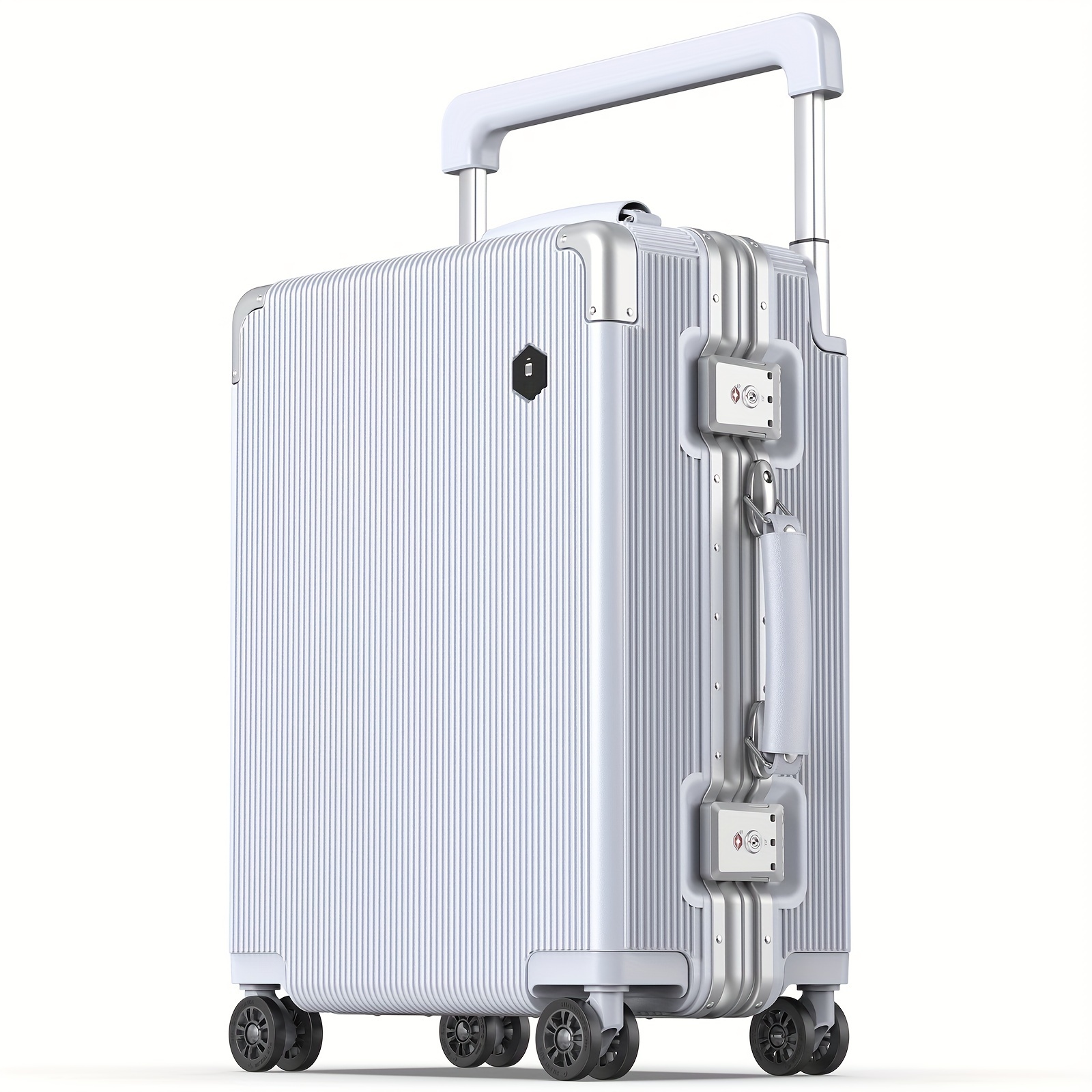 

20in Carry On Luggage Wide Handle Suitcase, Hardshell With Aluminum Frame, Supper- Spinner Wheels & , Business Travel Carry-on Luggage