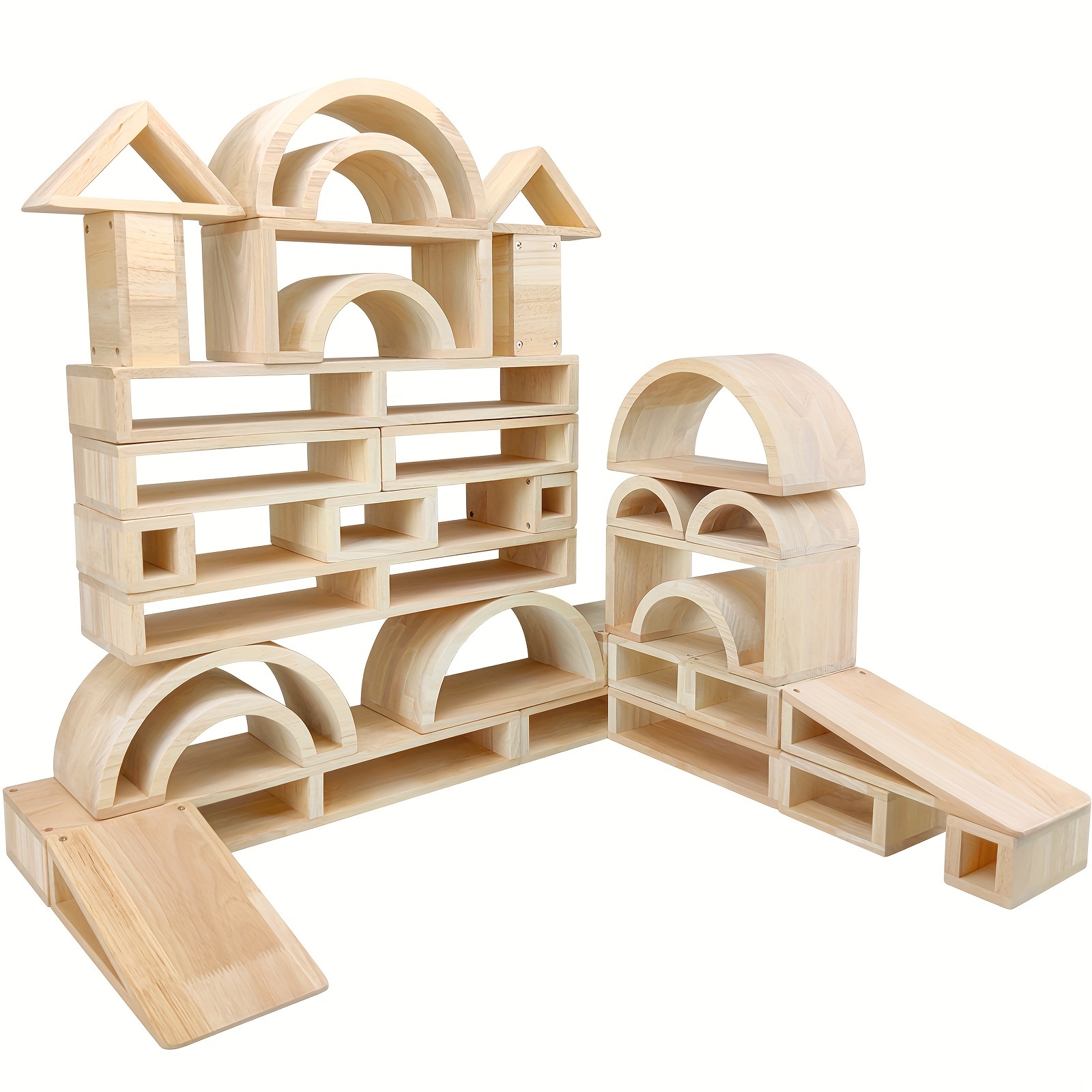 Large wooden building fashion blocks for children