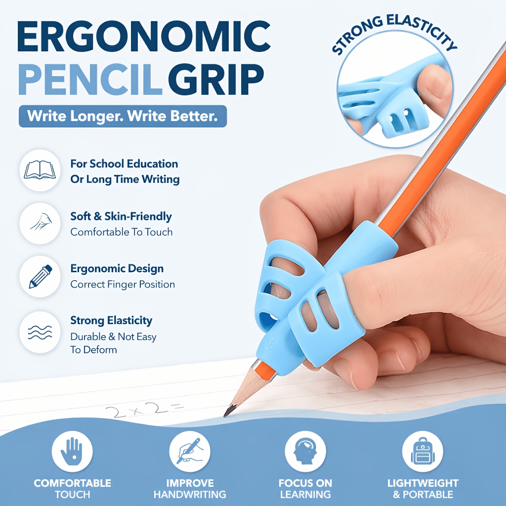 8 pack pencil grips for handwriting pencil gripper and holder posture correction training writing improves posture   pencil holder     material Product details 2