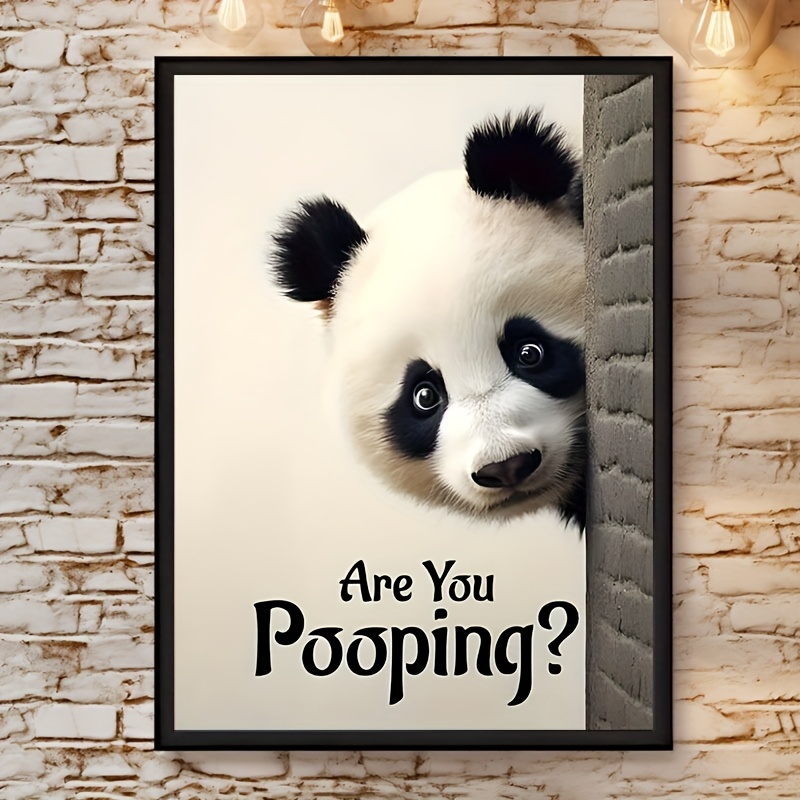 

Peeking 'are You Pooping' Canvas Print Poster, Humorous Bathroom Wall Art, Decor For Living Room, Bedroom, Office, Dining Room, Bar, Waterproof, 12x16 Inches, Room Decor