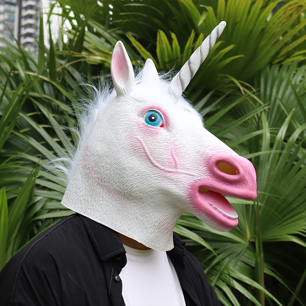 Máscara Máscara de Cabeza de Unicornio, Disfraz para Carnaval,  Accesorios de Interpretación para Fiestas de Halloween, Cubierta de - Main Image