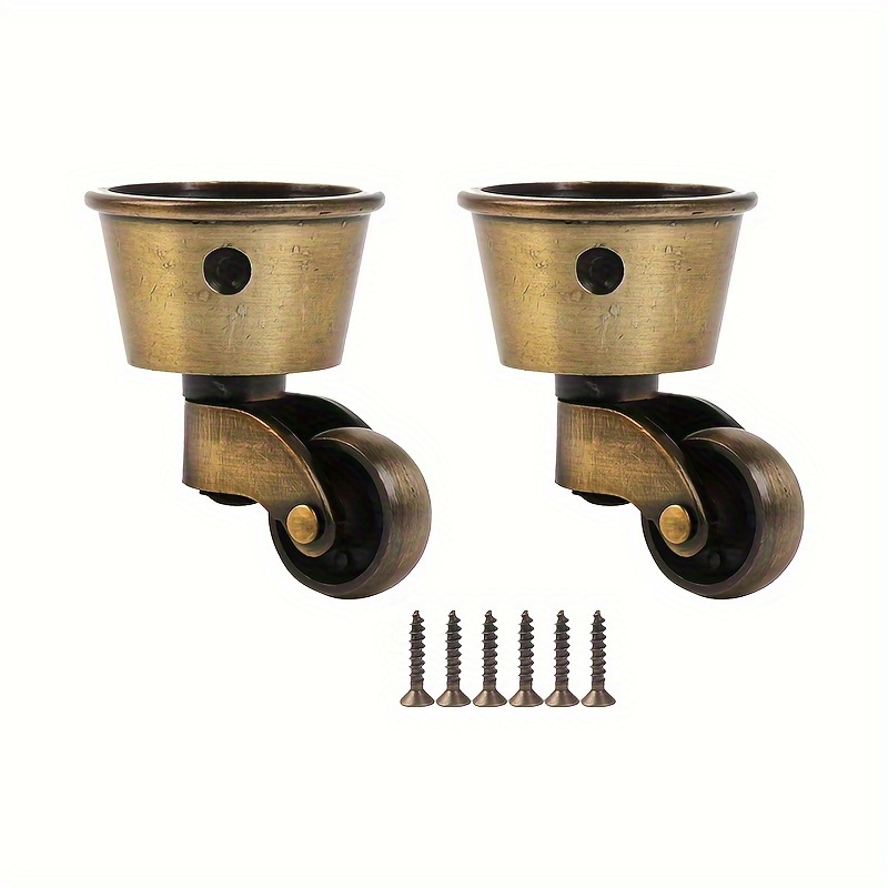 

2pcs Retro Round Metal Casters, Coffee Bronze 45mm