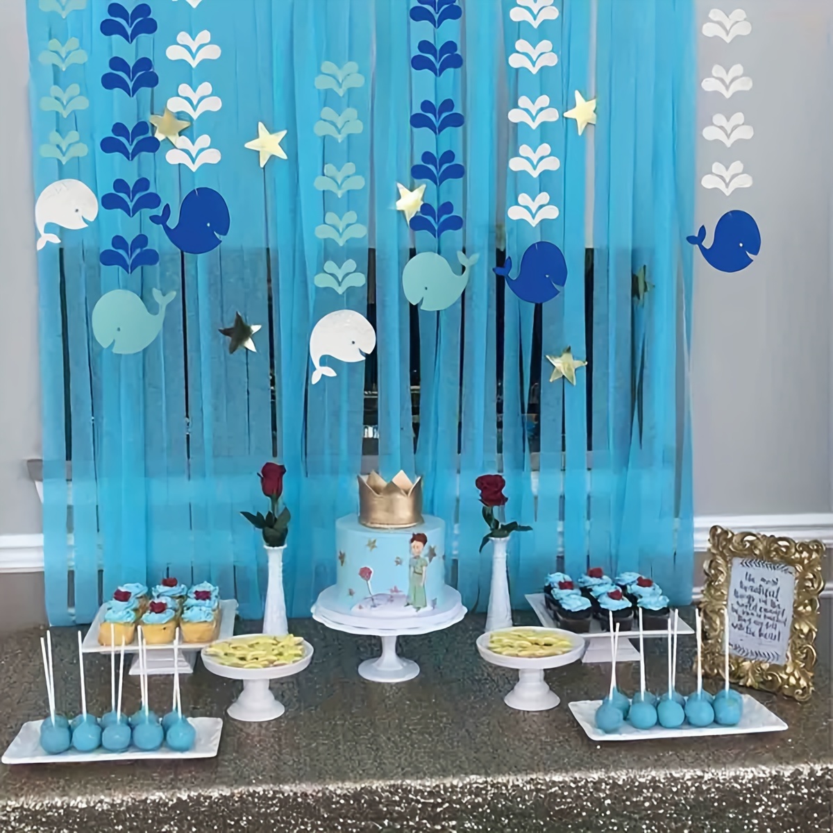 Set, Adorable * Whale Water Splash Hanging Decorations For An Ocean-themed  Classroom Birthday Party Decoration Setup