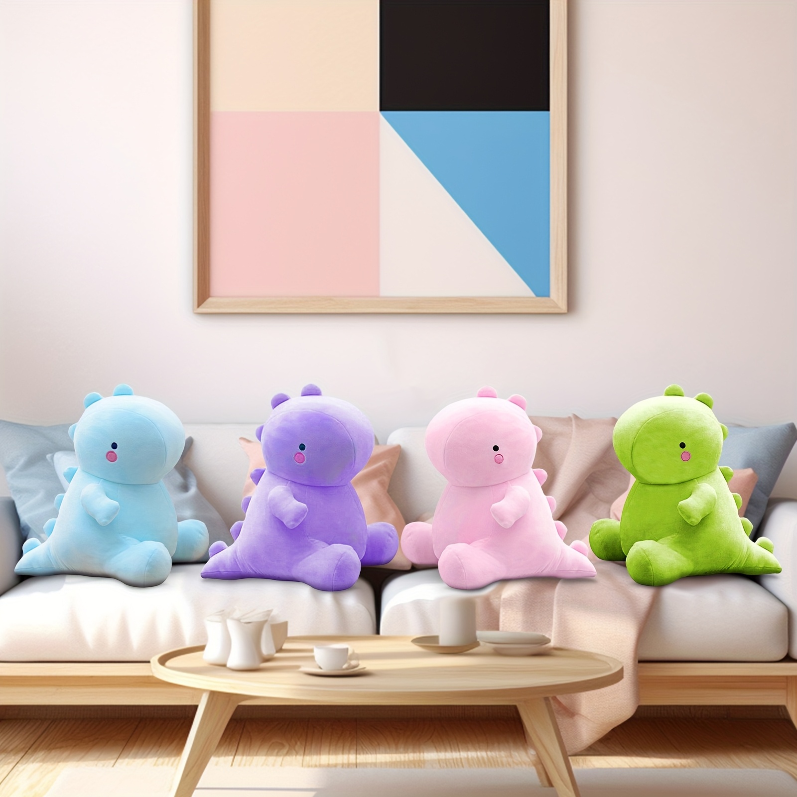 2025 New Cute Dinosaur Plush Toy - Soft Stuffed Animal with Expressive Eyes, Vibrant Colors & Detailed Design, Creative Home Decor Gift for Boys & Girls, Birthday Present, Playful Bedroom Accessory, Whimsical Design, Highquality Stitching