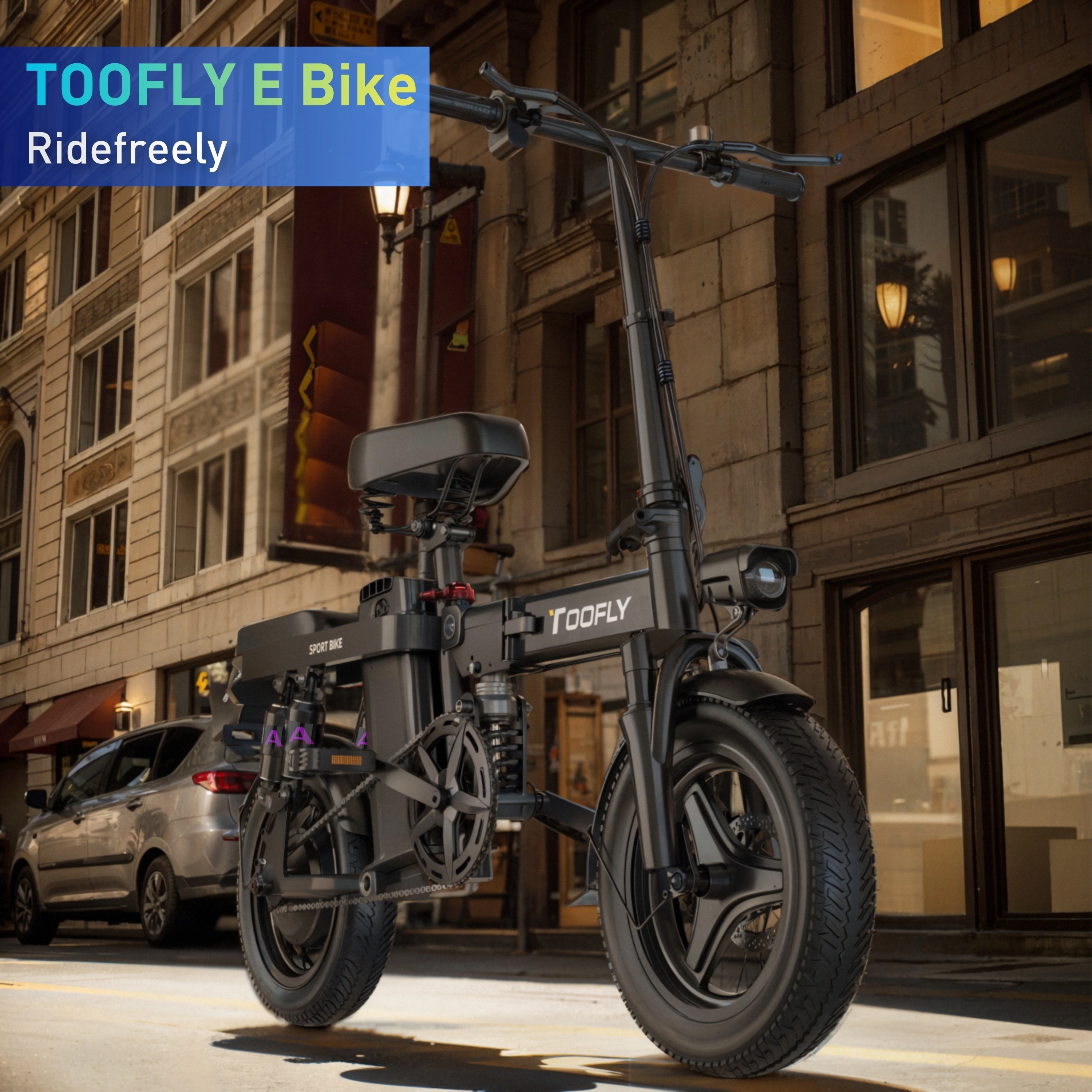 

400w Electric Bike Electric Bicycle With 48v 15ah Battery, 14" Electric Bike, E-bike With Pedals Max 20mph, Waterproof Folding Mini Bike, High Carbon Steel