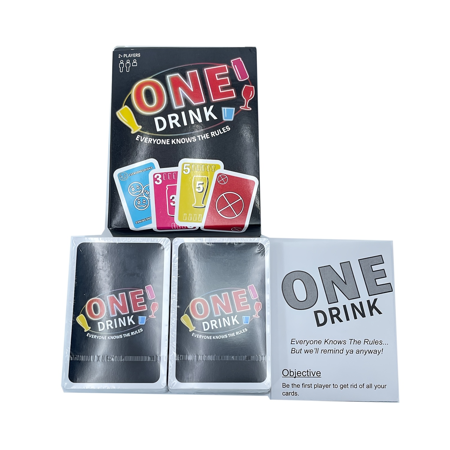 One Drink: Ultiem Feest Drankkaartspel voor Volwassenen - Leuk Sociaal Interactief Bordspel met Kleurrijke Regels & Drankkaarten